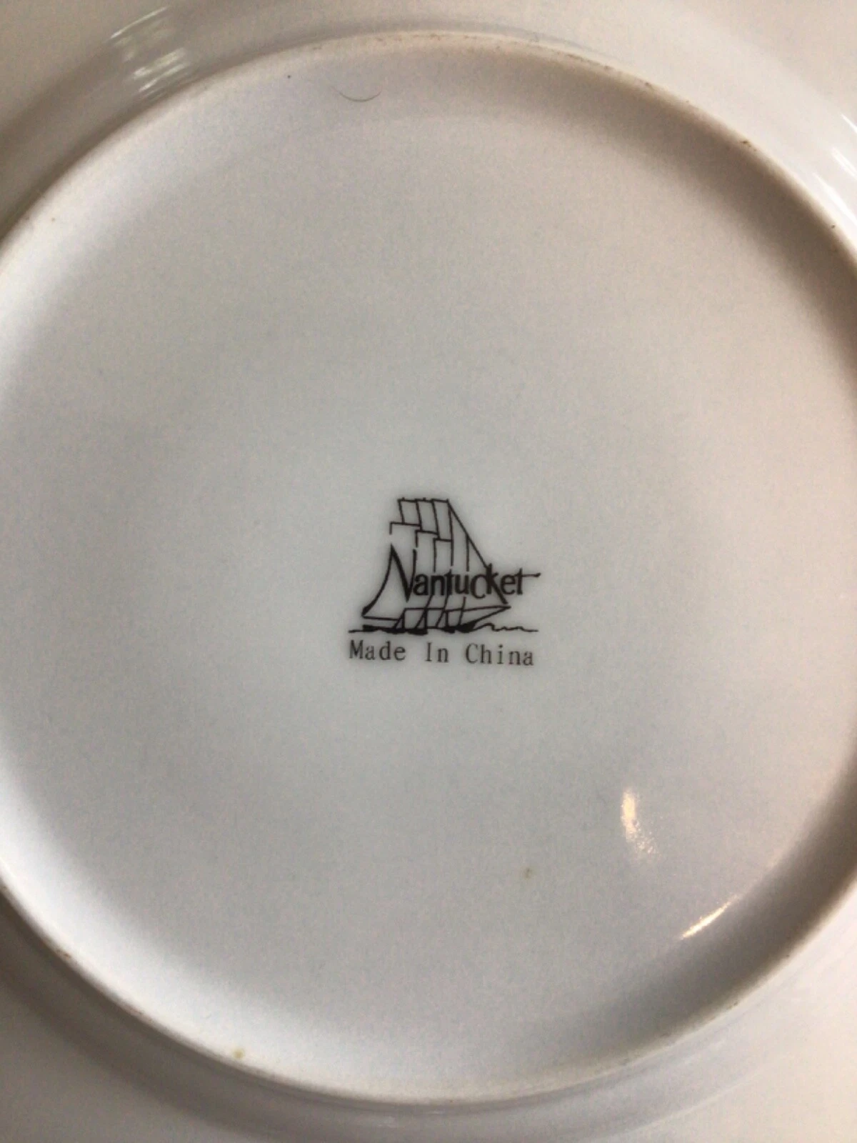 3 Nantucket Black and White China Plates - photo 5