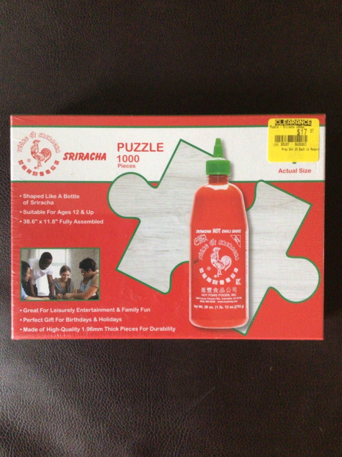Sriracha Hot Chili Sauce Bottle Shaped 1000 Piece Jigsaw Puzzle