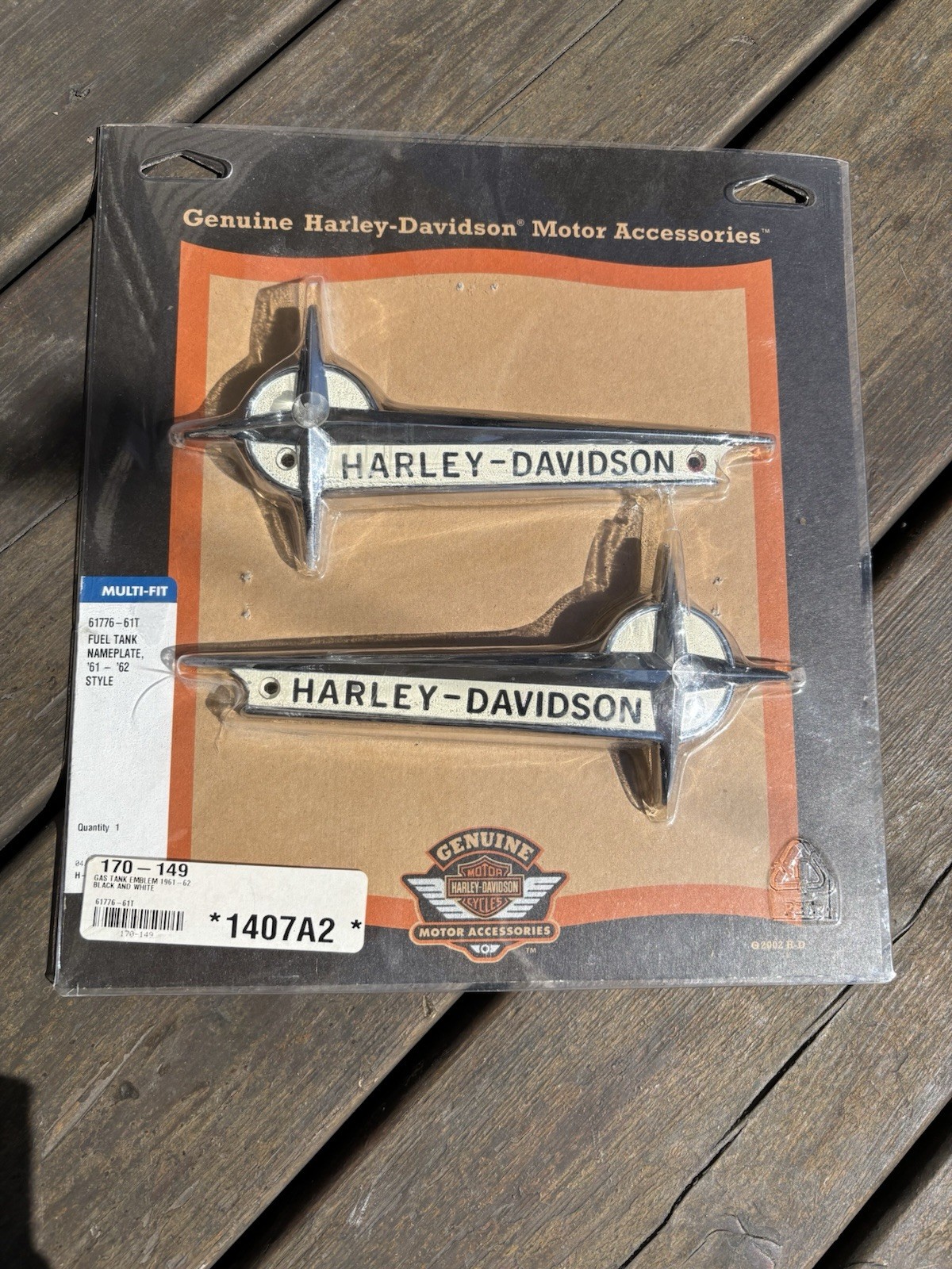 Harley-Davidson Panhead Gas Tank Emblems 1961-62 Chrome OEM