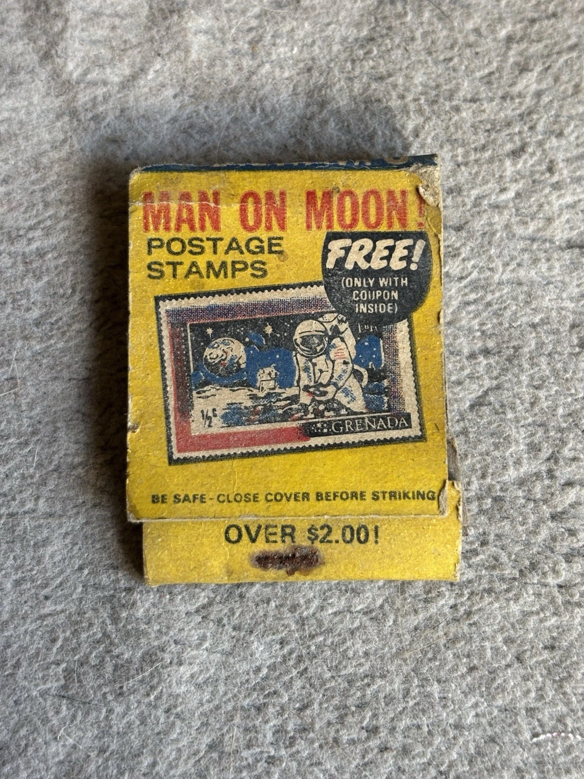 Rare Vintage Matchbook Man On Moon Postage Stamps Collection