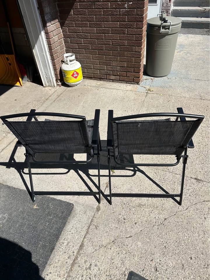Outdoor Folding Patio Dining Chairs Set of 4 Black - photo 2
