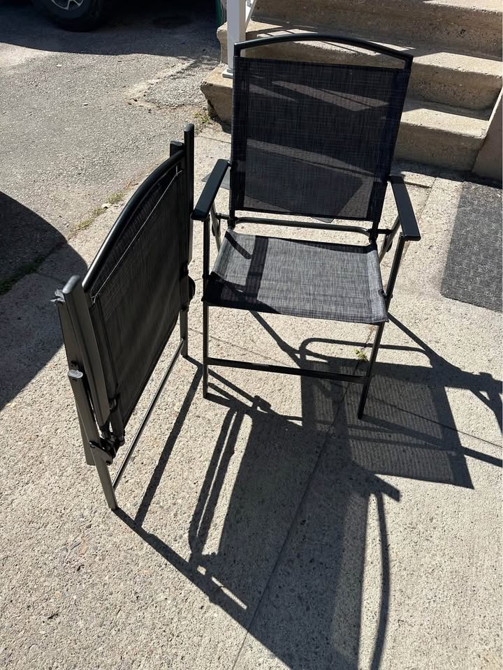 Outdoor Folding Patio Dining Chairs Set of 4 Black - photo 3