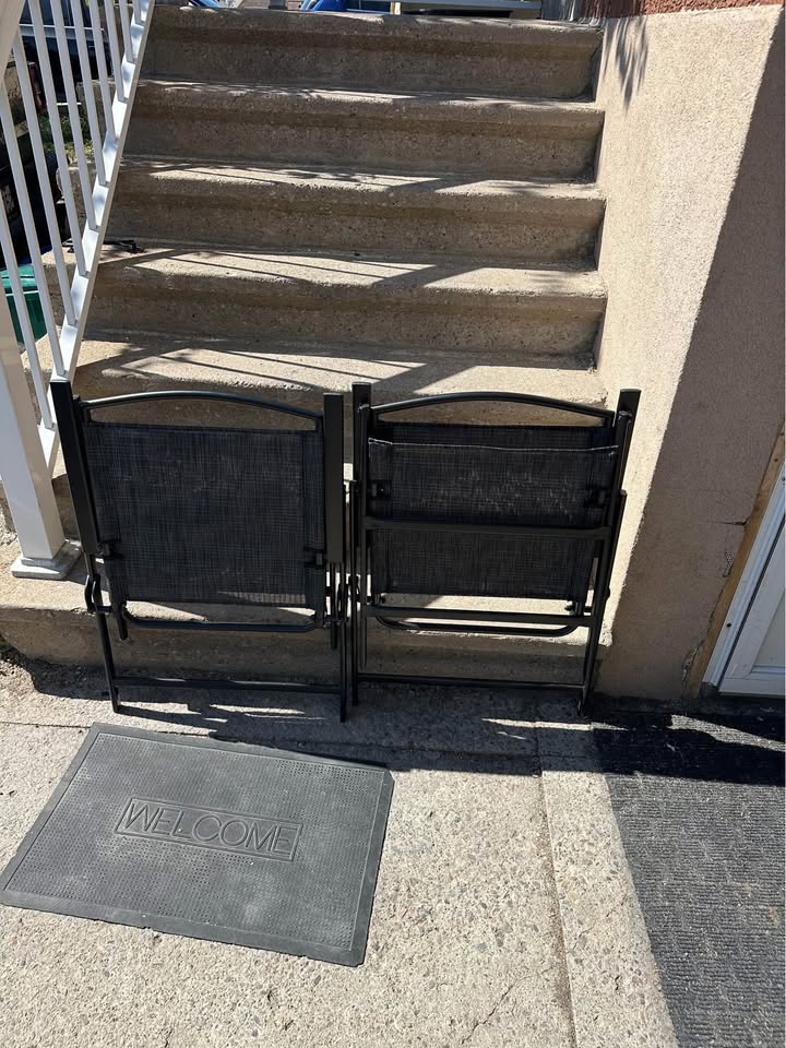 Outdoor Folding Patio Dining Chairs Set of 4 Black - photo 4