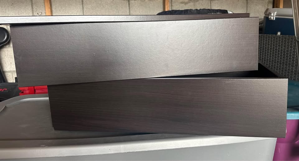 Cabinet/wardrobe shelf with two drawers dark brown - photo 2