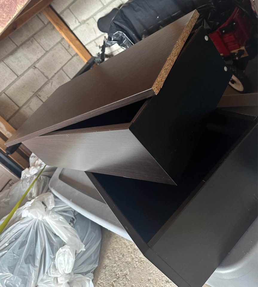 Cabinet/wardrobe shelf with two drawers dark brown - photo 3