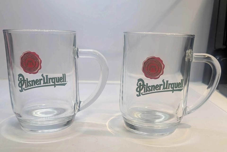 Set of 2 Pilsner Urquelle Tankards, offers welcome