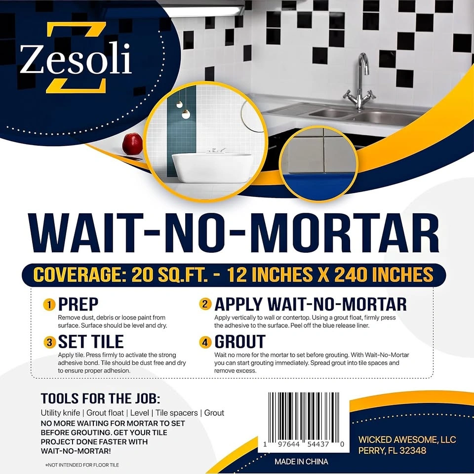 Wait-No-Mortar Tile Adhesive