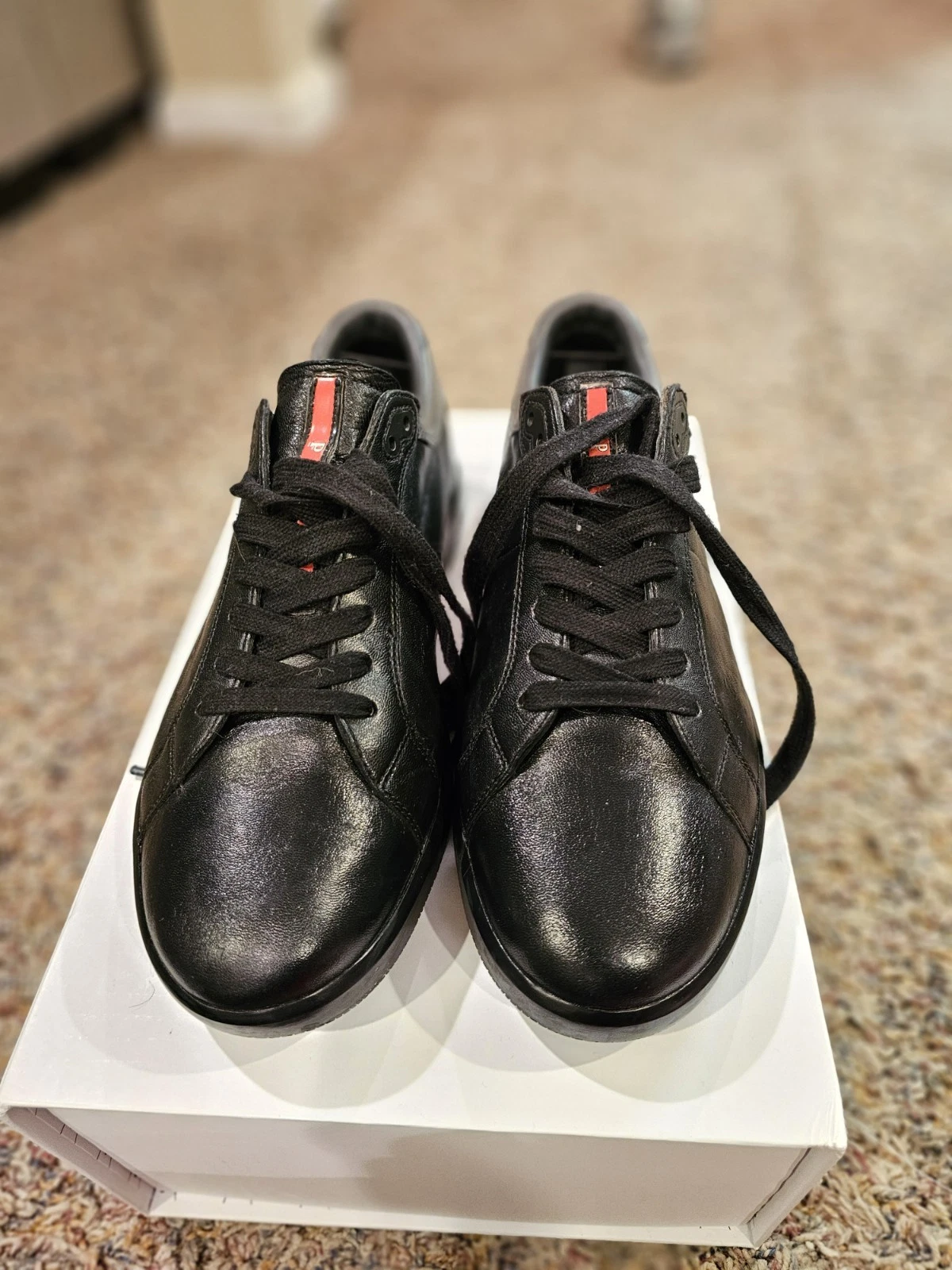 PRADA Men's Luxury Leather Shoes - UK 7.5 / US 8.5