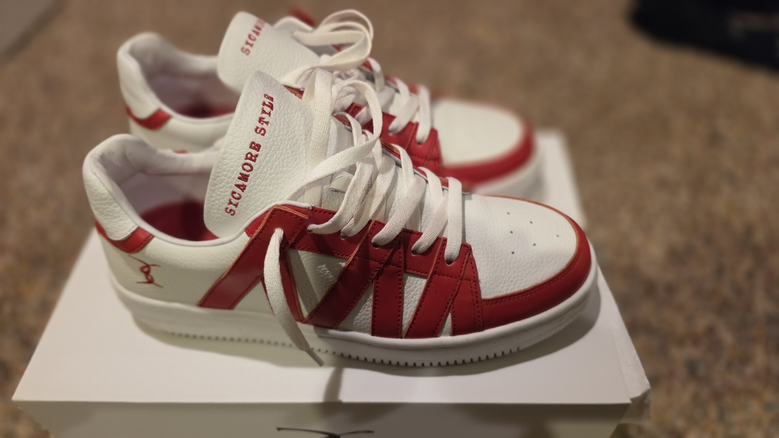 Sycamore Style SLAM Red White Men's Lace Up Sneakers