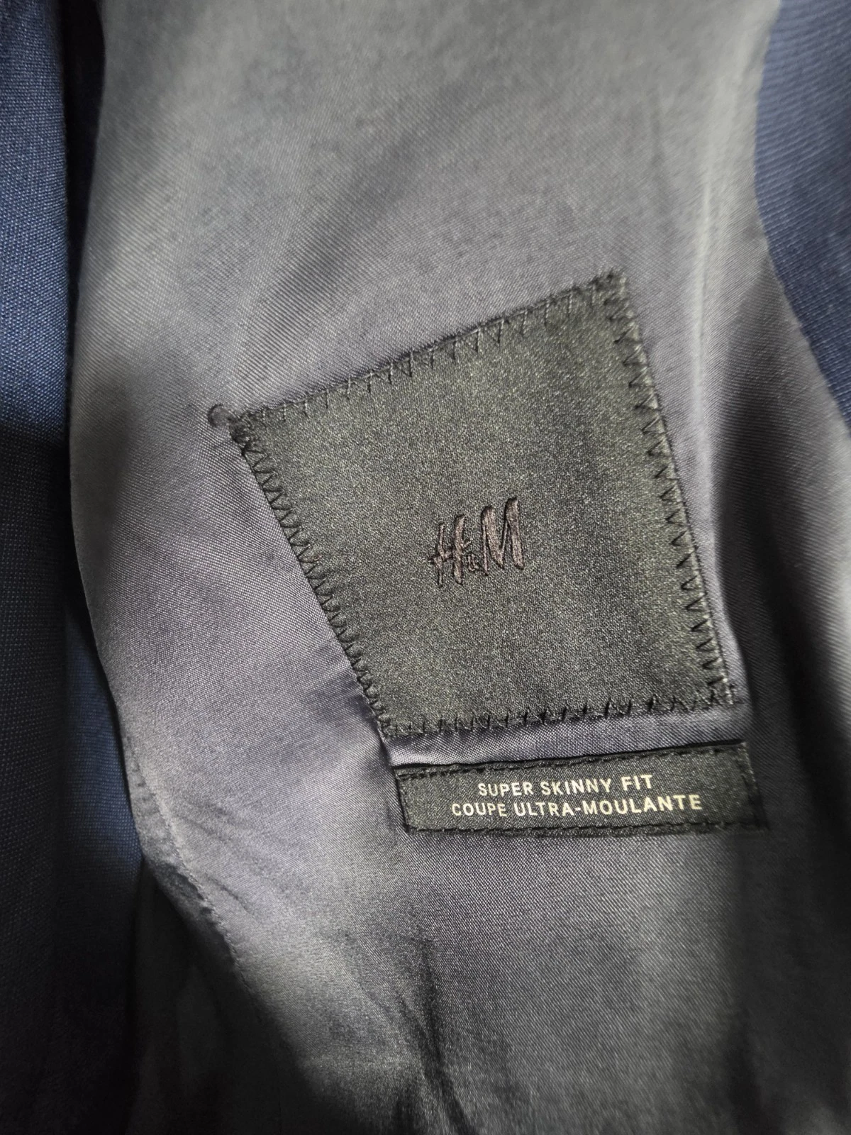 Men H&M Navy Slim Fit Suit Jacket 40R & Pants 33R - photo 3