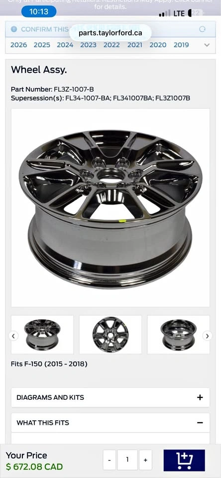 18" Ford F150 OEM Wheels - Black - 2004-2026 - FL3Z-1007-B