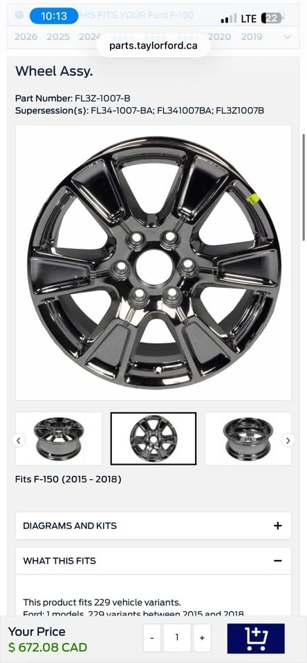 18" Ford F150 OEM Wheels - Black - 2004-2026 - FL3Z-1007-B - photo 2