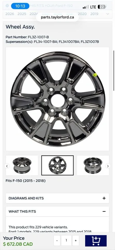 18" Ford F150 OEM Wheels - Black - 2004-2026 - FL3Z-1007-B - photo 2