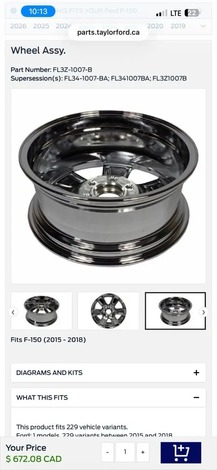 18" Ford F150 OEM Wheels - Black - 2004-2026 - FL3Z-1007-B - photo 3