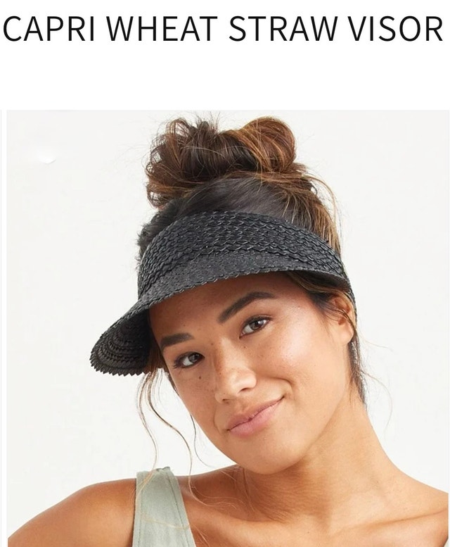 NEW - Hemlock Hat Co Capri Black Straw Visor One Size