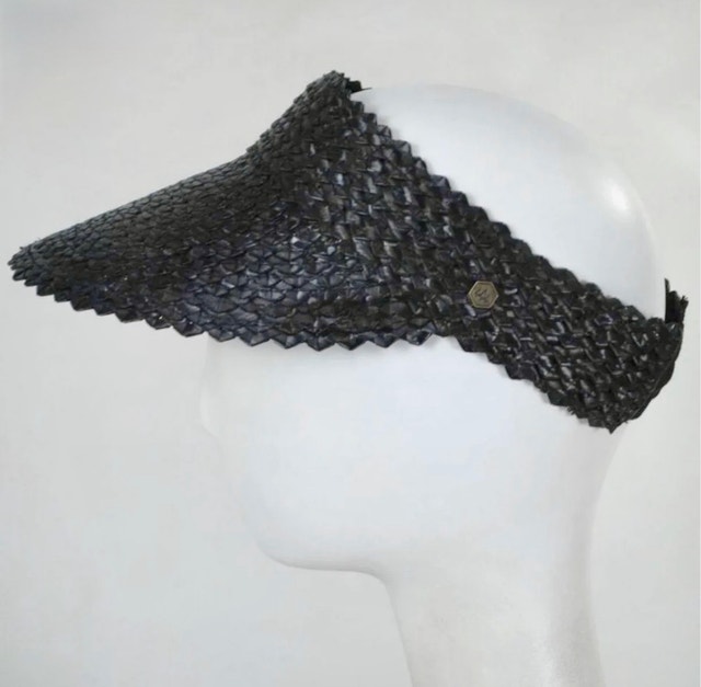 NEW - Hemlock Hat Co Capri Black Straw Visor One Size - photo 3