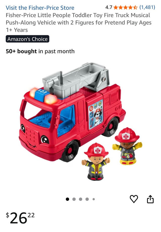 NEW - Fisher Price - Musical Fire Truck with 2 Figures