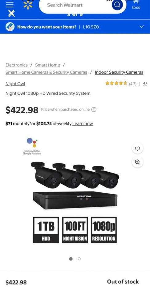 Sealed Night Owl 1080p Security Camera System - 4 Cameras + 1TB - photo 3