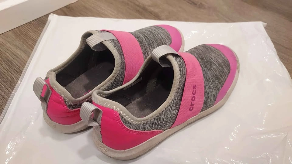 Crocs Grey Pink Slip-On Water Shoes - photo 2