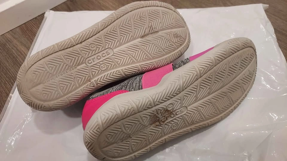 Crocs Grey Pink Slip-On Water Shoes - photo 3