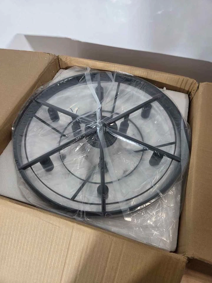 Crystal Chandelier 9 Light Modern Black Round, New - photo 2