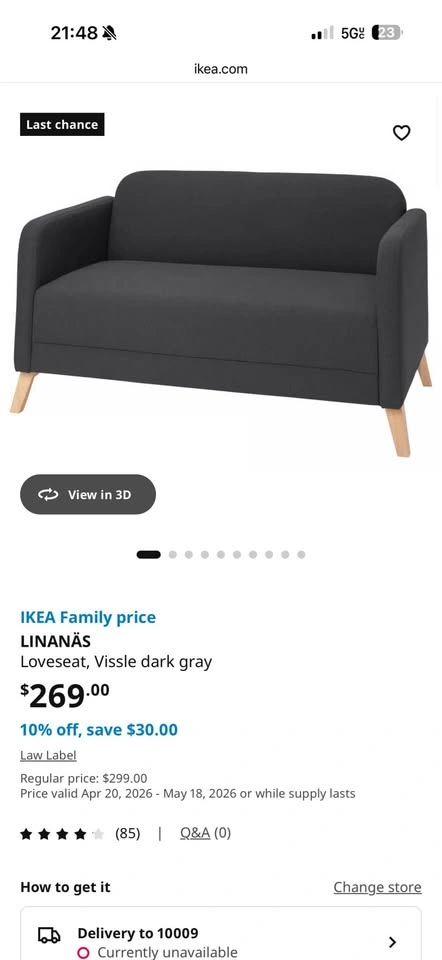 IKEA LINANÄS Loveseat Light Beige - photo 3