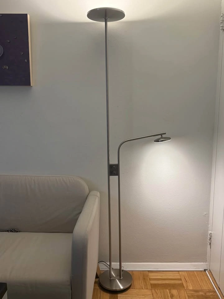 IKEA ISJAKT Dimmable LED Floor Lamp - Nickel - photo 2