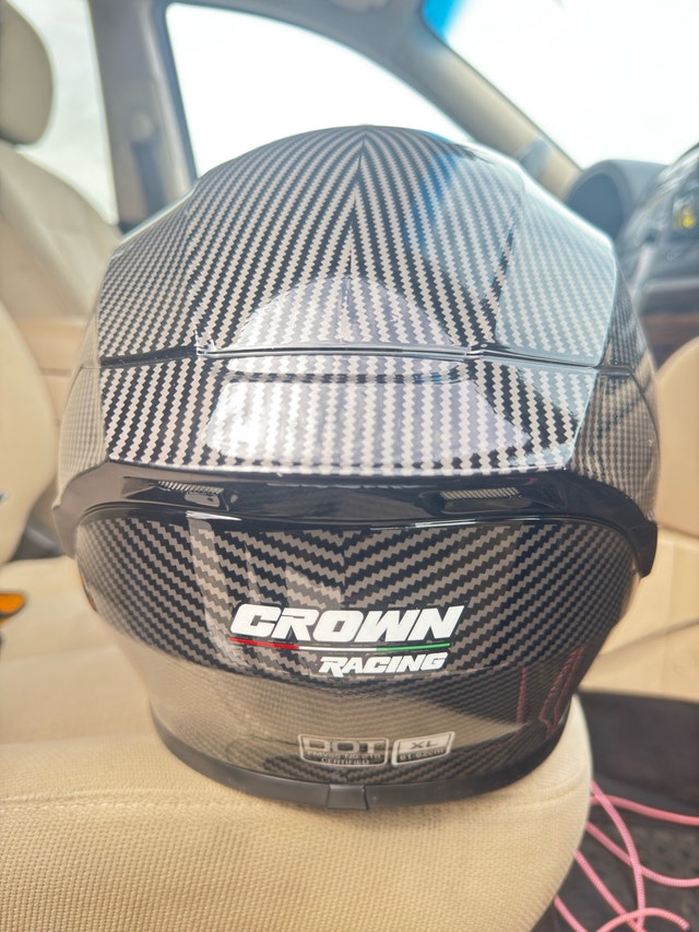 BRAND NEW CROWN Motorcycle Helmet XL Carbon Fibre - photo 3