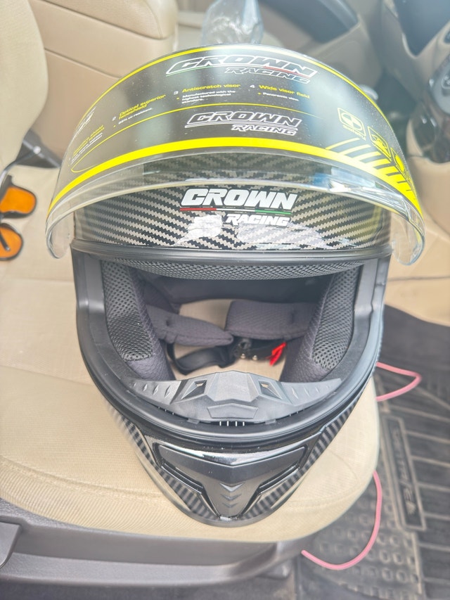 BRAND NEW CROWN Motorcycle Helmet XL Carbon Fibre - photo 5
