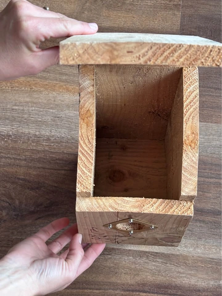 Cedar Bird House, handmade & wood burned with Bluejay - photo 4
