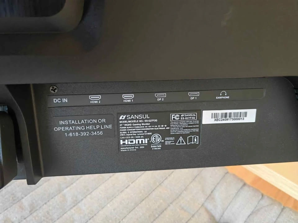 Sansui 27" WQHD 180Hz Gaming Monitor - ES-G27F2Q - photo 2