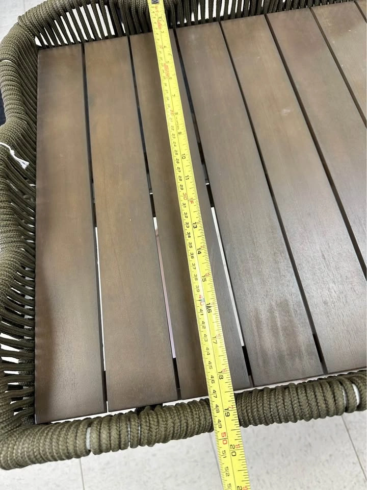 Outdoor Home Collection Folding Table Green Woven Edge - photo 5