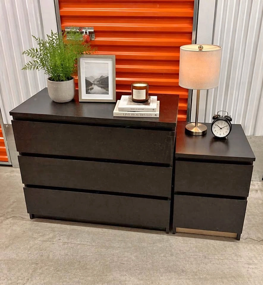 Modern Espresso Dresser + Nightstand Set
