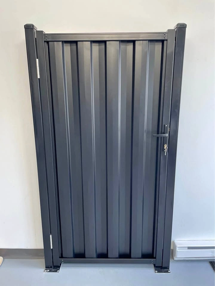 Black Powder-Coated Galvanized Metal Gate