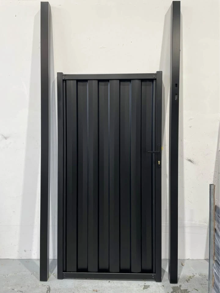 Black Powder-Coated Galvanized Metal Gate - photo 3