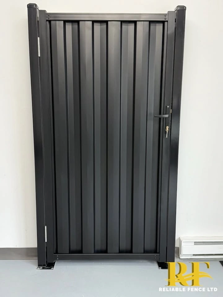 Black Powder-Coated Galvanized Metal Gate - photo 2