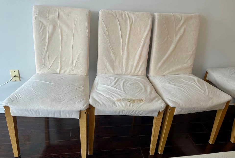 Set of 6 white dining chairs w wooden legs(disassembled) - photo 4