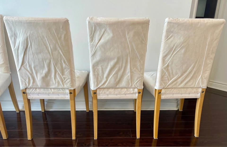 Set of 6 white dining chairs w wooden legs(disassembled) - photo 5