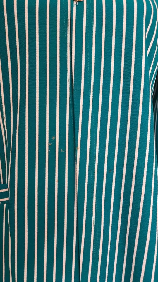Teal and white striped blazer. Size medium - photo 3