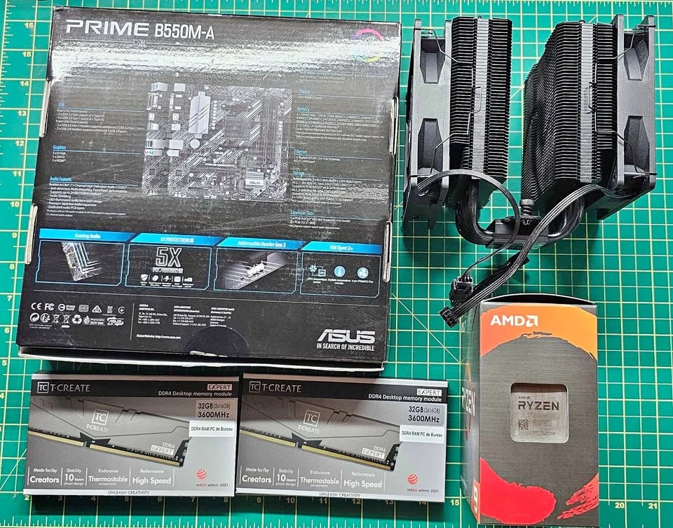 Ryzen 9 5900x, Asus B550m, 64GB DDR4 3600, Peerless Assassin Coo