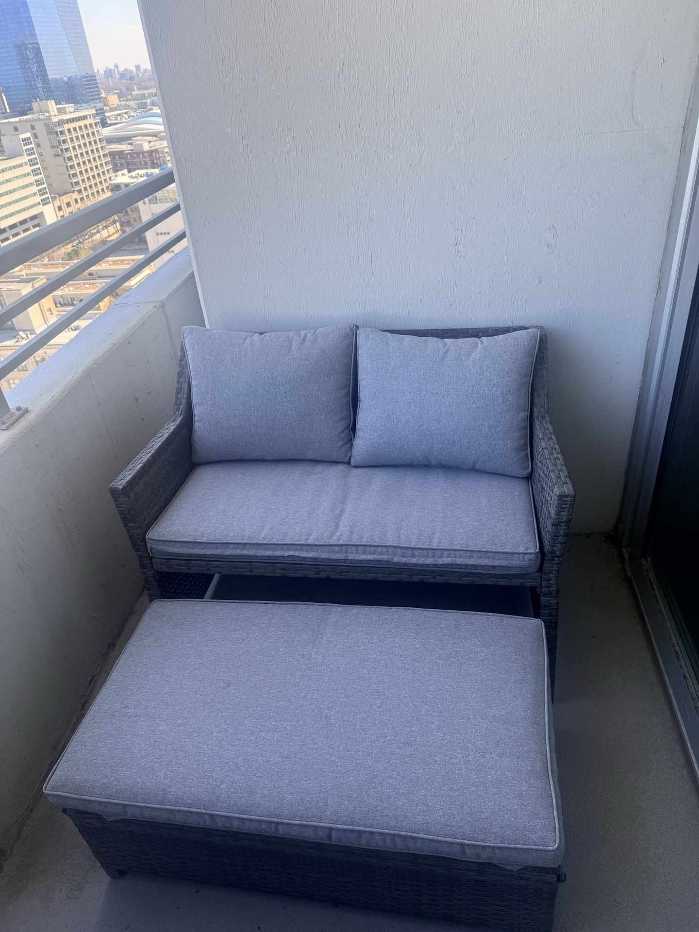 Frett Wicker 2-Person Patio Set with Cushions - photo 2