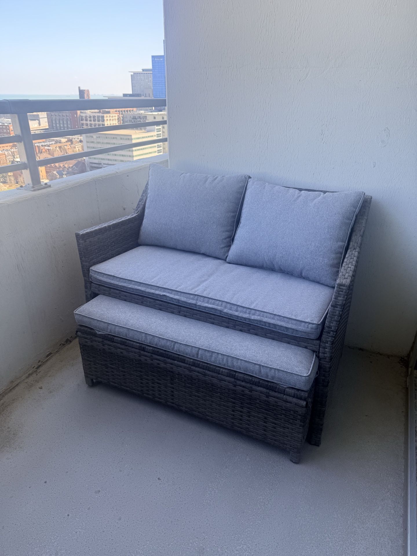 Frett Wicker 2-Person Patio Set with Cushions - photo 3