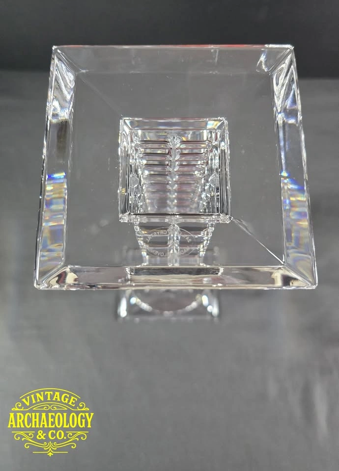 Lead Crystal Candlesticks - Geometric Cubist Design - photo 4