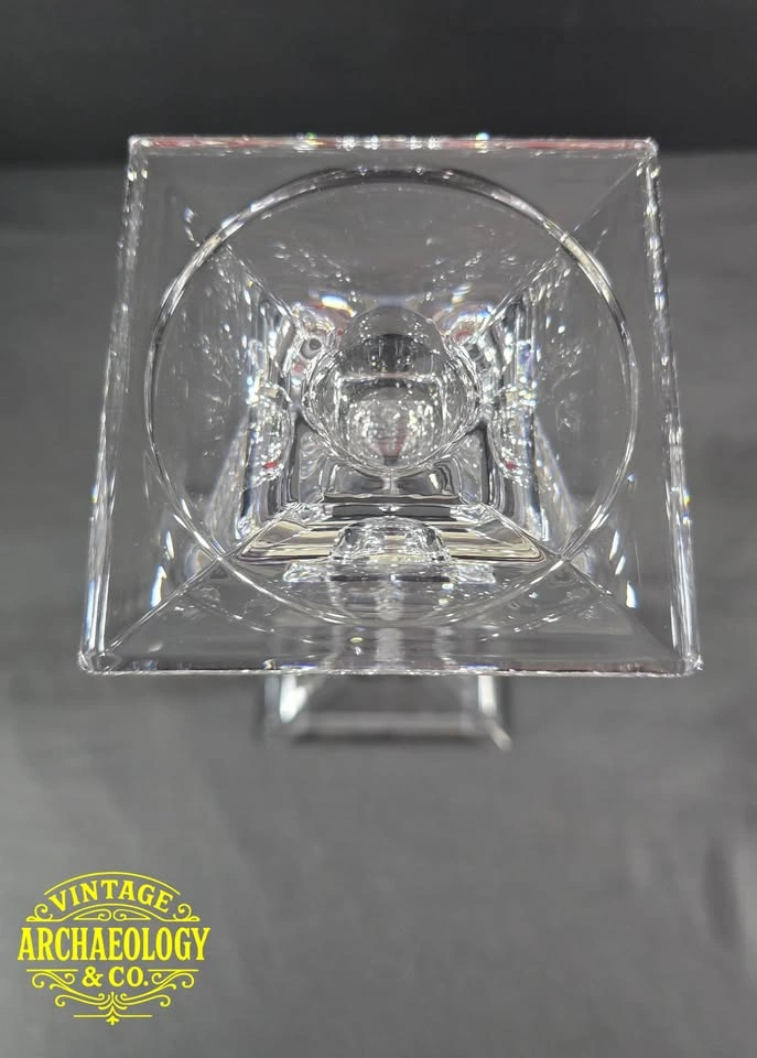 Lead Crystal Candlesticks - Geometric Cubist Design - photo 5
