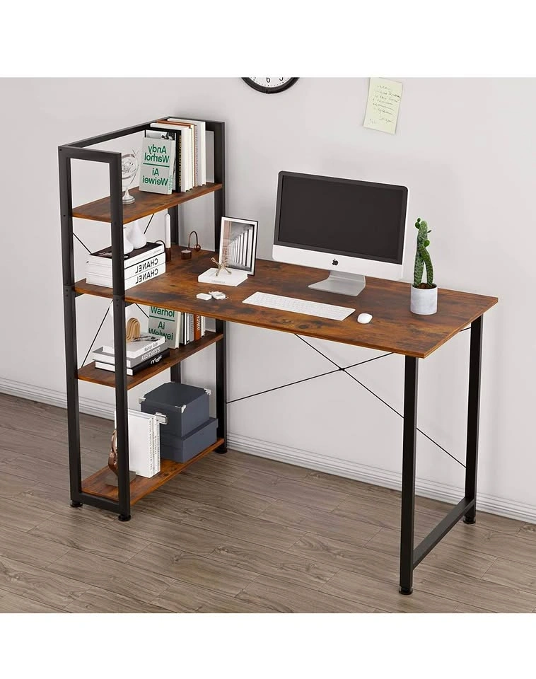Computer Desk with 4 Tiers Shelves