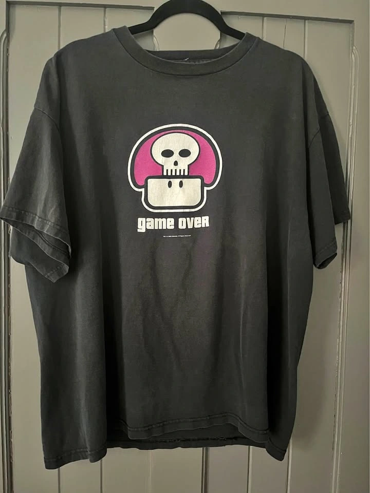 Vintage Nintendo Mushroom 2003 "Game Over" Super Mario T Shirt (