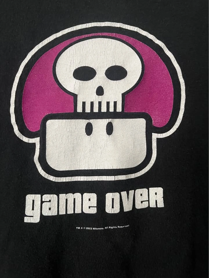 Vintage Nintendo Mushroom 2003 "Game Over" Super Mario T Shirt ( - photo 2