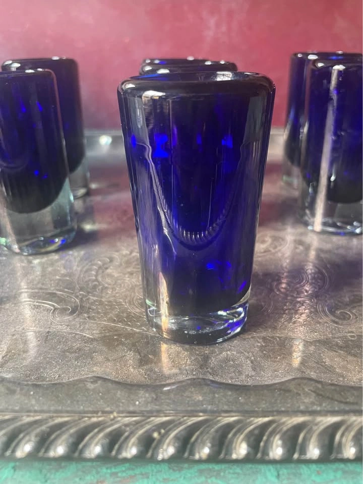 Mexican Hand Blown Cobalt Shot Glasses (2oz) - photo 2