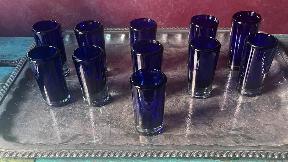 Mexican Hand Blown Cobalt Shot Glasses (2oz) - photo 3