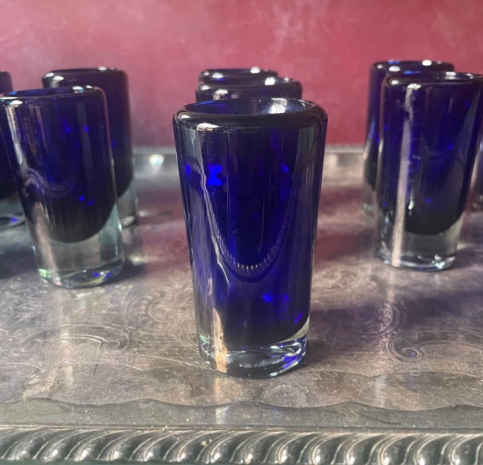 Mexican Hand Blown Cobalt Shot Glasses (2oz) - photo 4